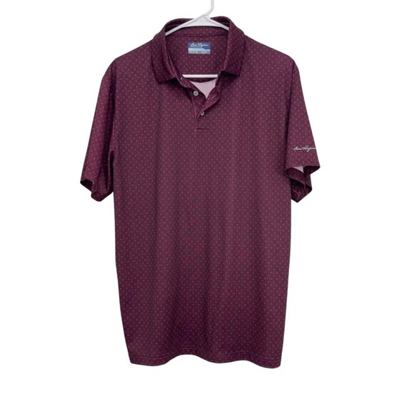 Ben Hogan Performance Mens M Polo Golf Shirt Maroon Short Sleeve Stretch Comfy - Picture 10 of 11